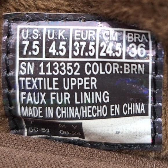 BOBS from Skechers Womens Brown Faux Fur Lined Slip On Loafers 113352 Size 7.5 - Picture 7 of 7